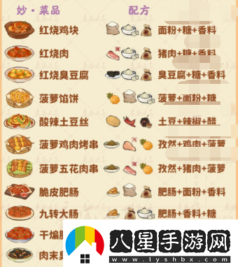 桃源深處有人家食來運轉(zhuǎn)菜譜是什么